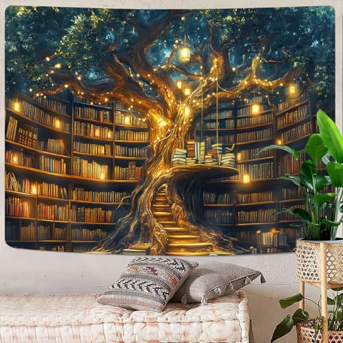 Fantasy Library Tapestry