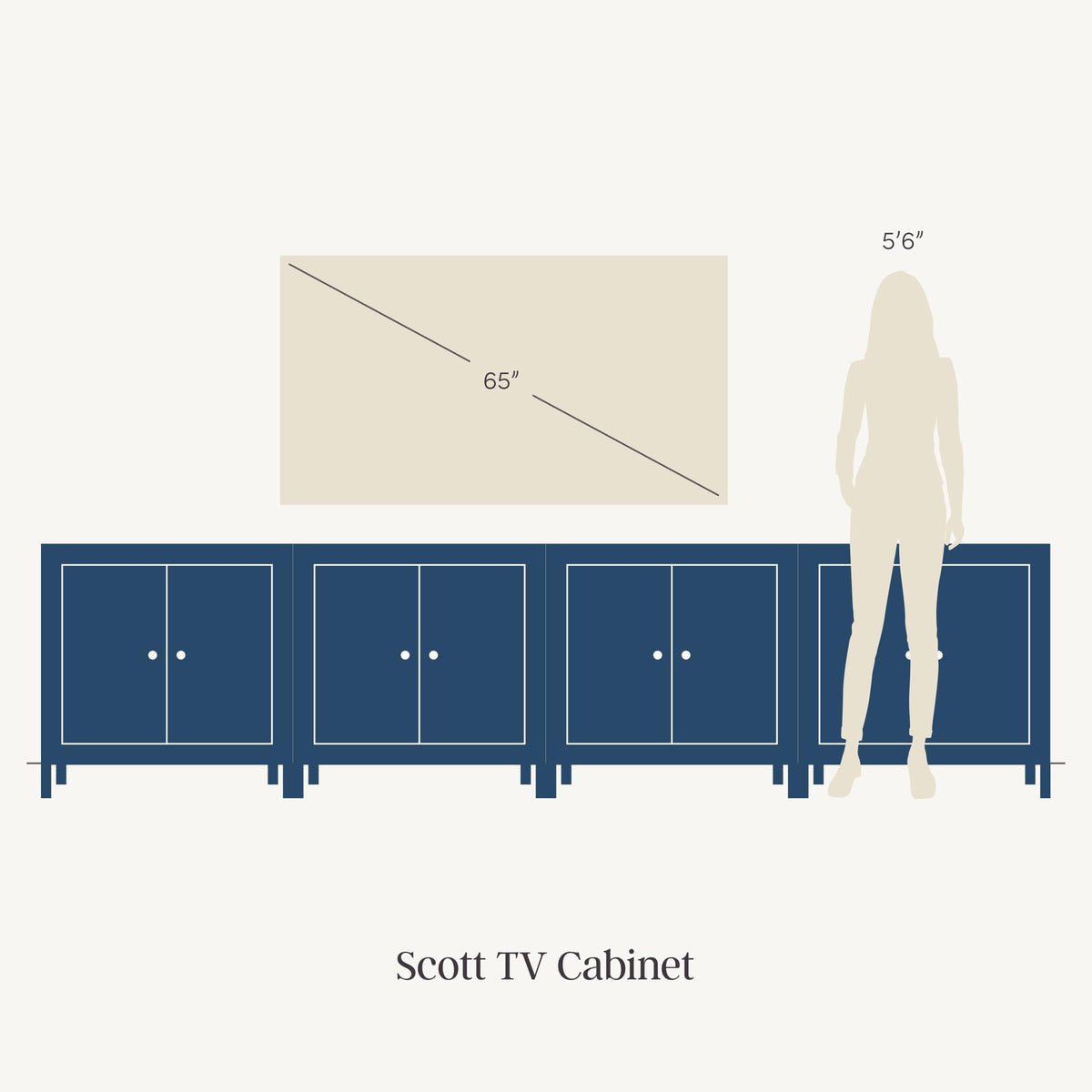 Scott Transitional Fluted Accent Cabinet or Storage Cabinet for Living Room or Entryway with Solid Wood Panel