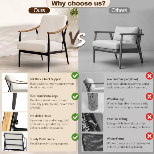 Modern Accent Chair for Living Room Bedroom Mid Century Arm Chair Upholstered Office Accent Chair Comfy Waiting Room Chair with Metal Frame