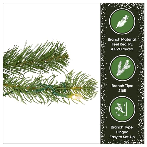 12ft Pre Lit Downswept Douglas Fir Slim Christmas