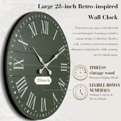Large Wall Clock with Roman Numeral