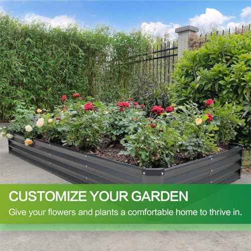 GARDMAX 8x4x1FT Galvanized Raised Garden Bed Kit