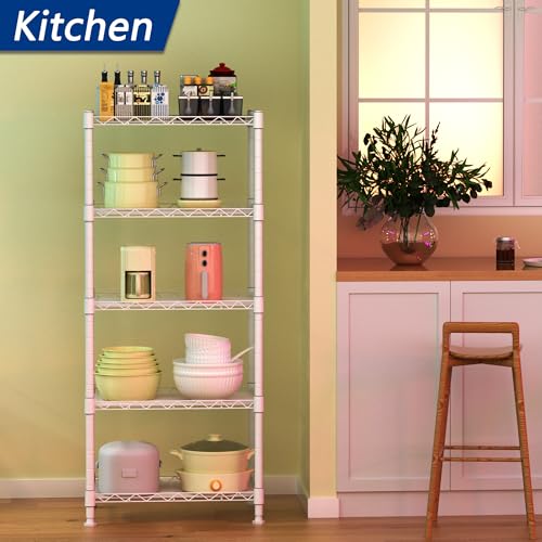 5 Wire Shelving Metal Storage Rack Adjustable Shelves