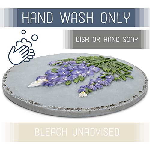 NAT & Jules Floral Colorful Dimensional Indoor Outdoor 12 inch Round Cast Resin Decorative Garden Stepping Stone