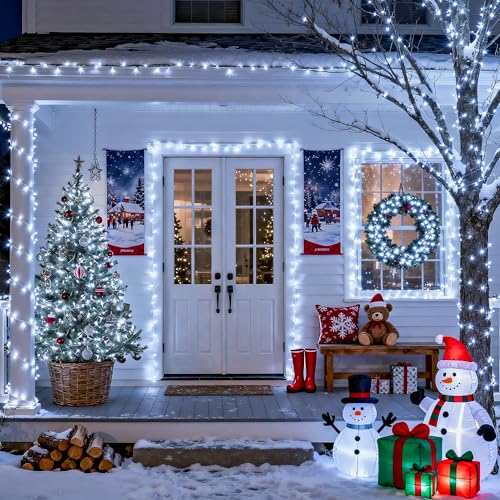 66ft 200 LED White Christmas String Lights Indoor Outdoor Plug in (66 Foot)