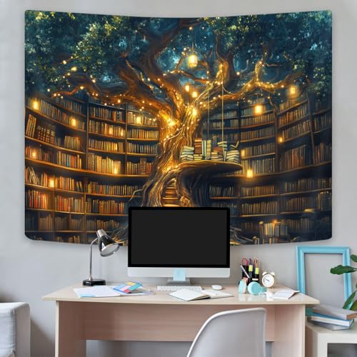 Fantasy Library Tapestry For Classroom