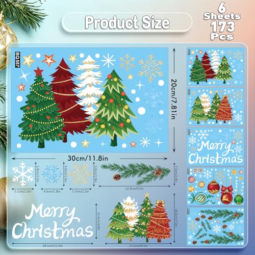 Merry Christmas Window Clings (173 Count)