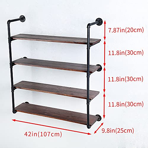 Industrial Pipe Shelves With Wood Planks