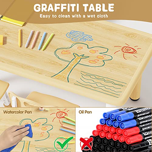 Height Adjustable Toddler Table and 4 Chairs Set
