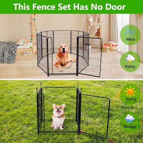 40in(H) Doorless Fence for Garden 14 Panels， 31.2 Ft(L) Barrier, Outdoor Garden Protection for Dogs Low Threshold,Indoor Fence Without Gate (31.2 Foot)