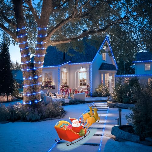 2 Pack 100 LED Blue Solar Rope Lights (72 Foot)
