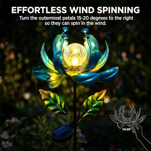 38 Inch Solar Wind Spinner Outdoor