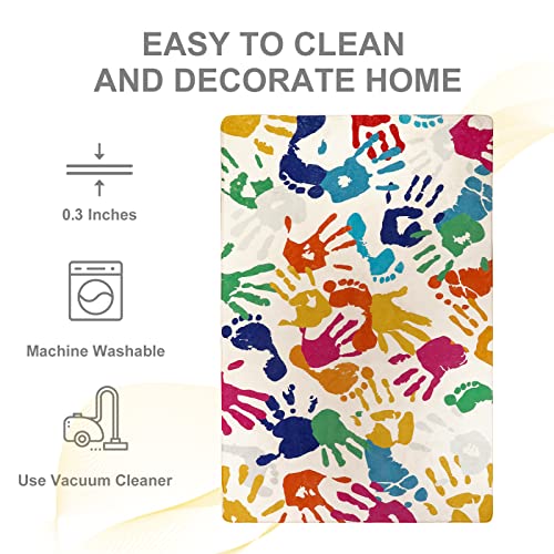 Handprints and Footprints Kids Rug Play Carpet