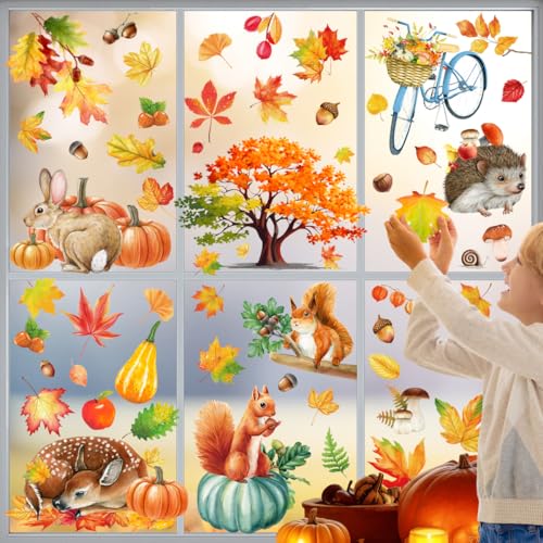 Fall Thanksgiving Window Clings (9 Count)