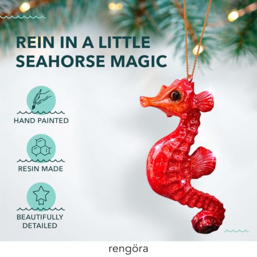 Red Seahorse Christmas Ornament