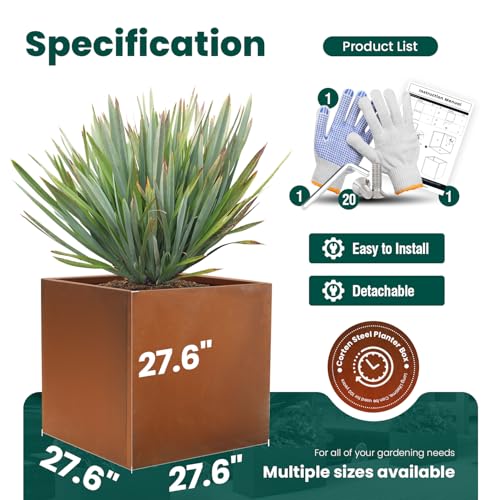 Corten Steel Planter Box 28 Inch