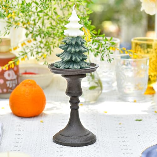 Rustic Cast Iron Pillar Candle Holder