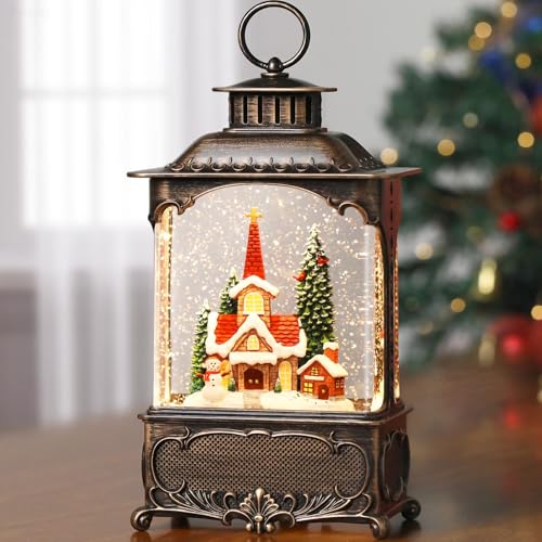 Church Snow Globe Christmas Decorations Gifts Snowman Cabin Cardinal Tree USB