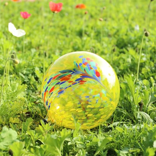 10" Gazing Ball Glass Reflective Garden Globe for Outdoor Decor