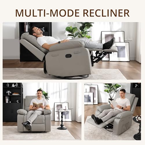 360° Swivel Rocking Leather Recliner Chair Set of 2 (2 Count)