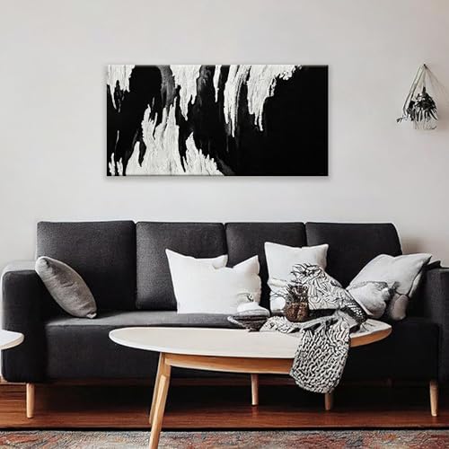 Black And White Abstract Wall Art For iving Room Prints Paintings 20" X 40"