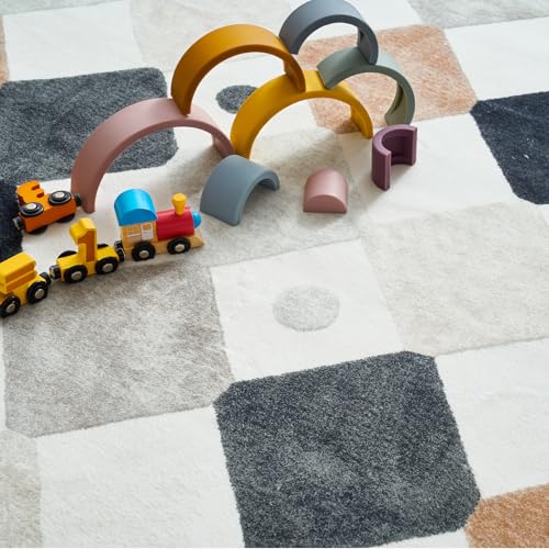 3x5 Washable Playroom Rug for Kids Room Classroom Rug Marble (15 Sq Ft)
