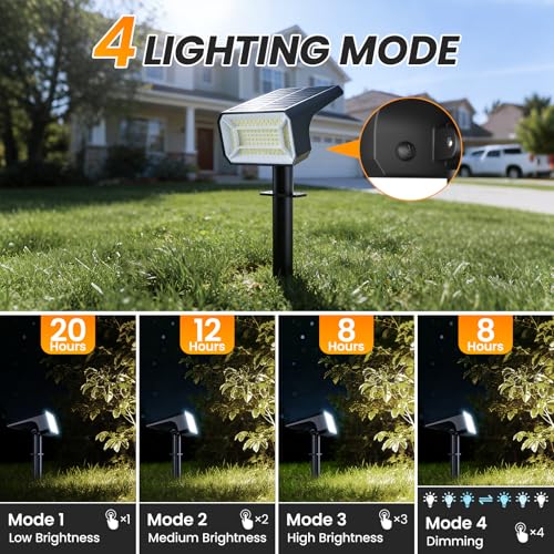Upgraded Solar Spot Lights Outdoor IP67 Waterproof 8 Pack (8 Count)
