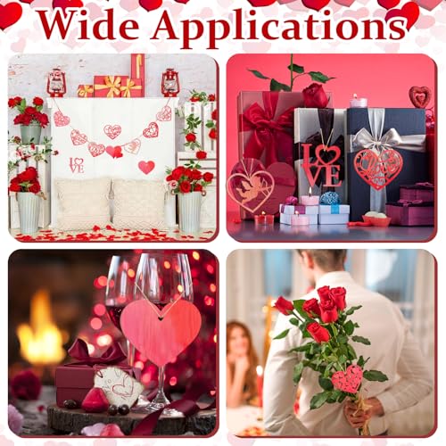80PCS Wooden Heart Ornaments to Paint Valentine's Day Craft (80 Count)