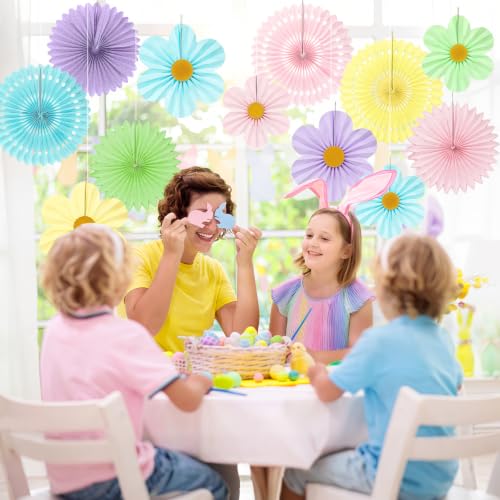 12 Pcs Pastel Paper Fans (12 Count)