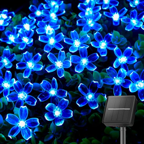 60 LED Solar Flower String Lights for Outside Waterproof Fairy Lights for Garden Yard Fence Patio Christmas Tree Wedding Party Decor (60 Count)