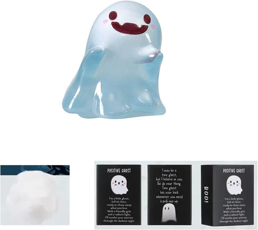 32 Sets Halloween Mini Ghost Figures with Box, Glow in The Dark Mini Resin Ghosts, Luminous Ghost Miniature Resin Figurines for Halloween Party Favors (1PCS E)