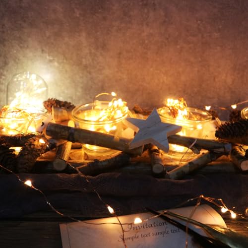 6 Pack 7Ft Starry Fairy String Lights No Remote Waterproof 20LED Warm White (6 Count)