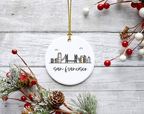 Round Ceramic Porcelain Christmas Tree Ornament Keepsake