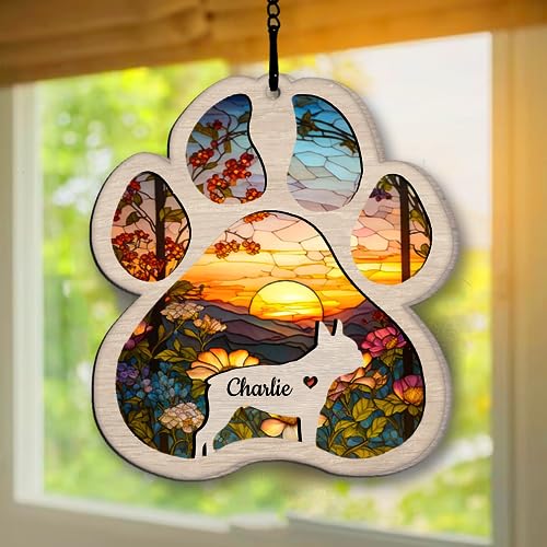Personalized Boston Terrier Suncatcher Dog Memorial Gifts