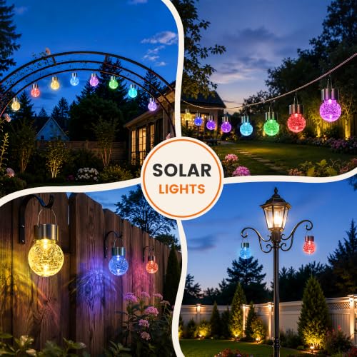 Solar Christmas Decorations Outdoor Hanging Light for Outside 8Pc (8 Count)