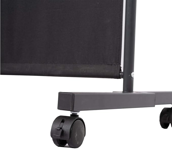 Room Divider Portable Partition Room Dividers and Folding Privacy Screens Fabric Panel Wall Divider for Room Separation, Freestanding Fabric Room Divider Panel/Wheels (Black, 1 Panel-22‘’)