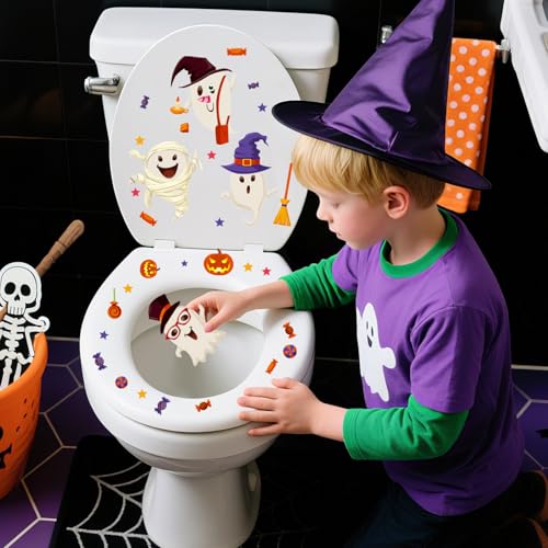 6 Sheet Halloween Stickers Clings Cute Ghost Decals Decor for Kids (6 Count)