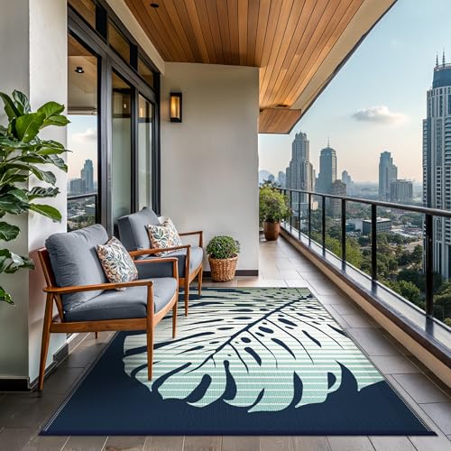 Outdoor Rug Waterproof Plastic Rugs for Patio (57.6 Sq Ft)