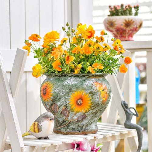 9 Inch Hand Painted Ceramic Succulent Plant Pots
