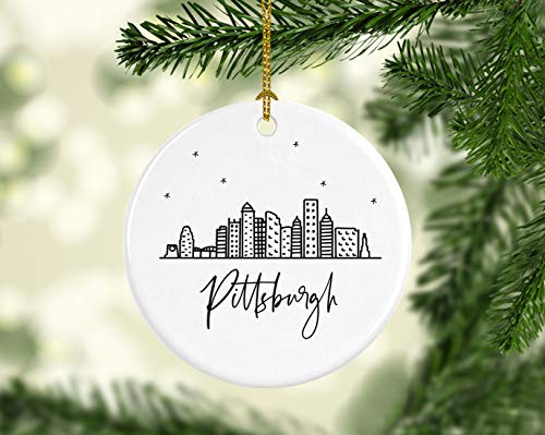 Round Ceramic Porcelain Christmas Tree Ornament Keepsake