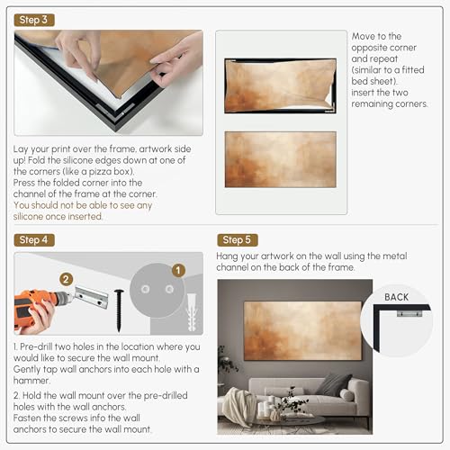 24"x46" Extra Large Framed Wall Art Beige Abstract Minimalist Neutral with Soft Brushstrokes Illustration for Home Living Room Bedroom Decor