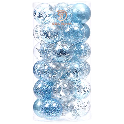 30 Pack Clear Christmas Ball Ornaments with Fillers (30 Count)