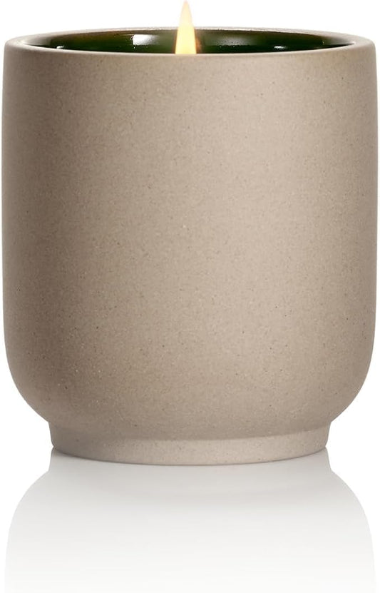 Homecourt Luxury Scented Candle, Mandarin Basile Scent, 60-Hour Burn Time, Soy Wax Blend, Organic Cotton Wick, Kiln-Fired Reusable Ceramic Vessel, 8 Oz - NestledHome