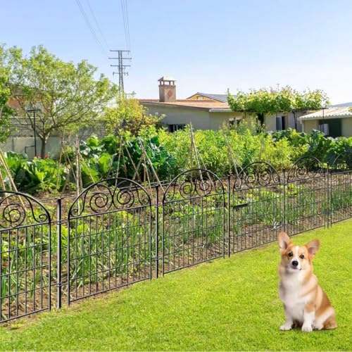 Tall Garden Fence with Gate (4 Count)
