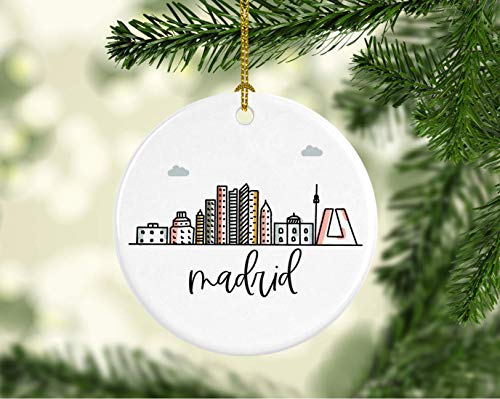 Round Ceramic Porcelain Christmas Tree Ornament Keepsake Gift