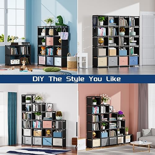 Book Shelf Cube Storage Organizer 20 Cubes DIY Metal Bookshelf
