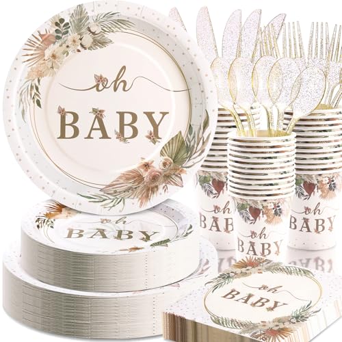 350 Pcs Boho Baby Shower Decorations for Girl (350 Count)