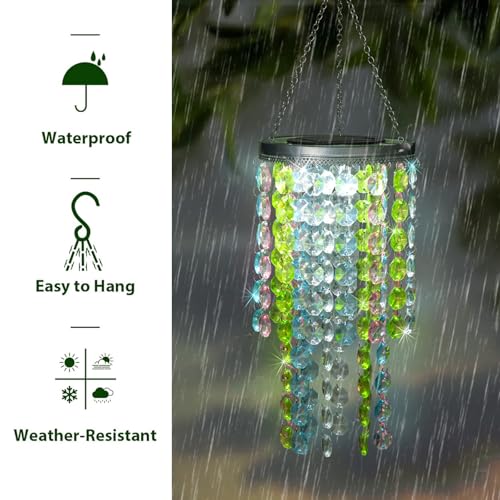 Hanging Solar Chandelier Light Outdoor Waterproof