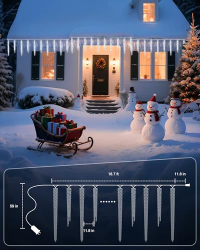 Icicle Lights Outdoor with Clips (20 Count)
