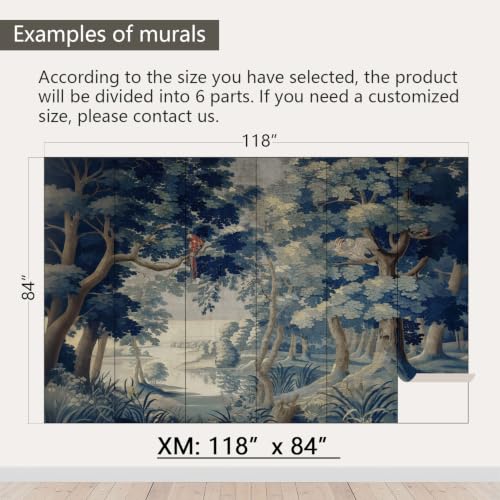 Vintage Forest Peel and Stick Wallpaper Jungle Landscape Mural